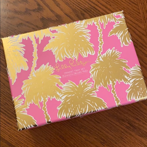 NWB 🐝 Lily Pulitzer Pink Palm Tree Trinket Tray - Picture 3 of 8